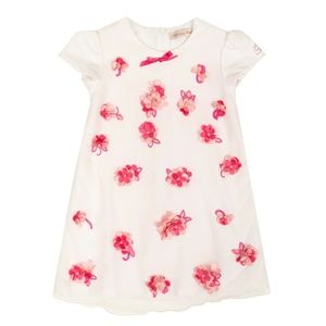 BLUMARINE BABY Shift Dress Size 2- 3Y Beaded Flower Appliqués